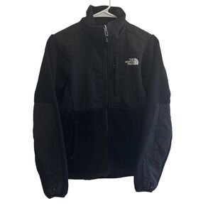 The North Face Womens XS Denali Polartec Fleece Jacket Black Full Zip Mock Neck
